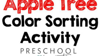 Color Sorting Preschool Apple Activity fine motor practice