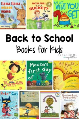 These back to school books are perfect to help prepare preschoolers, kindergarteners, and more for a new school year! Use them at home or in a preschool circle time. #preschool #backtoschool #booksforkids