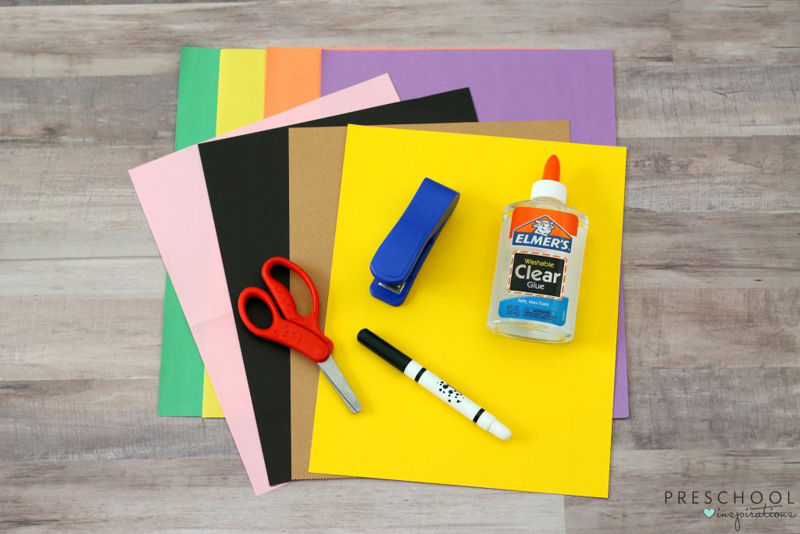 Supplies needed to make a back to school craft for preschool