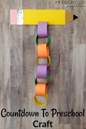 This Countdown to Preschool Craft is a fun and interactive way for children to countdown to the first day of school. Your child will love tearing the loops as he or she prepares to start school for the first time.