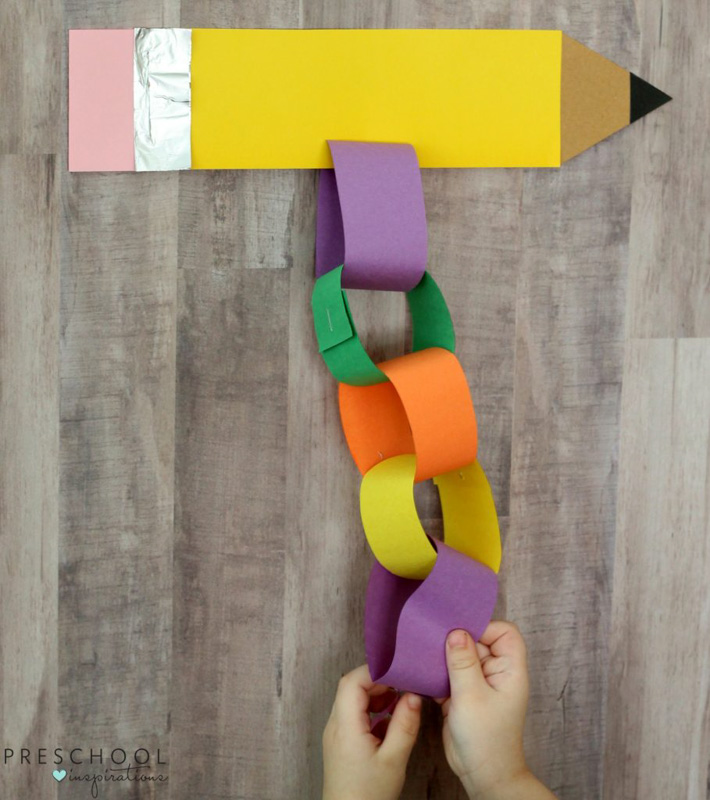 Back to school craft countdown for kids going into preschool