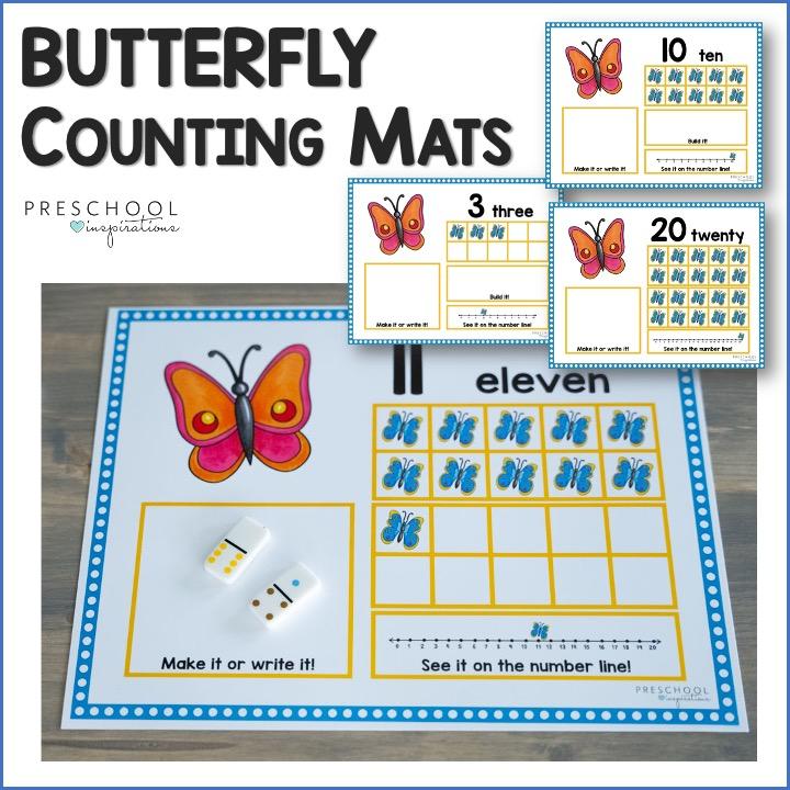 cover image for butterfly ten frame counting mats