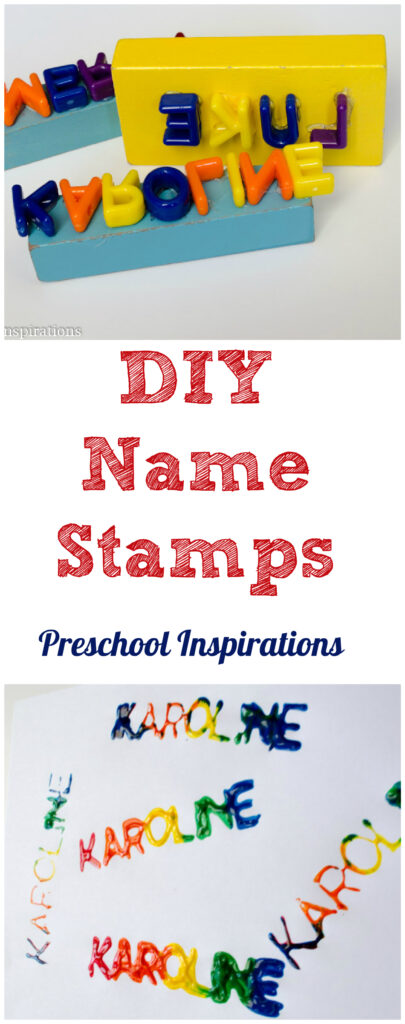 Work on name recognition for preschoolers with name stamps. #preschool #literacy #alphabet #nameactivities #kindergarten #preschoolart#prek #teachers