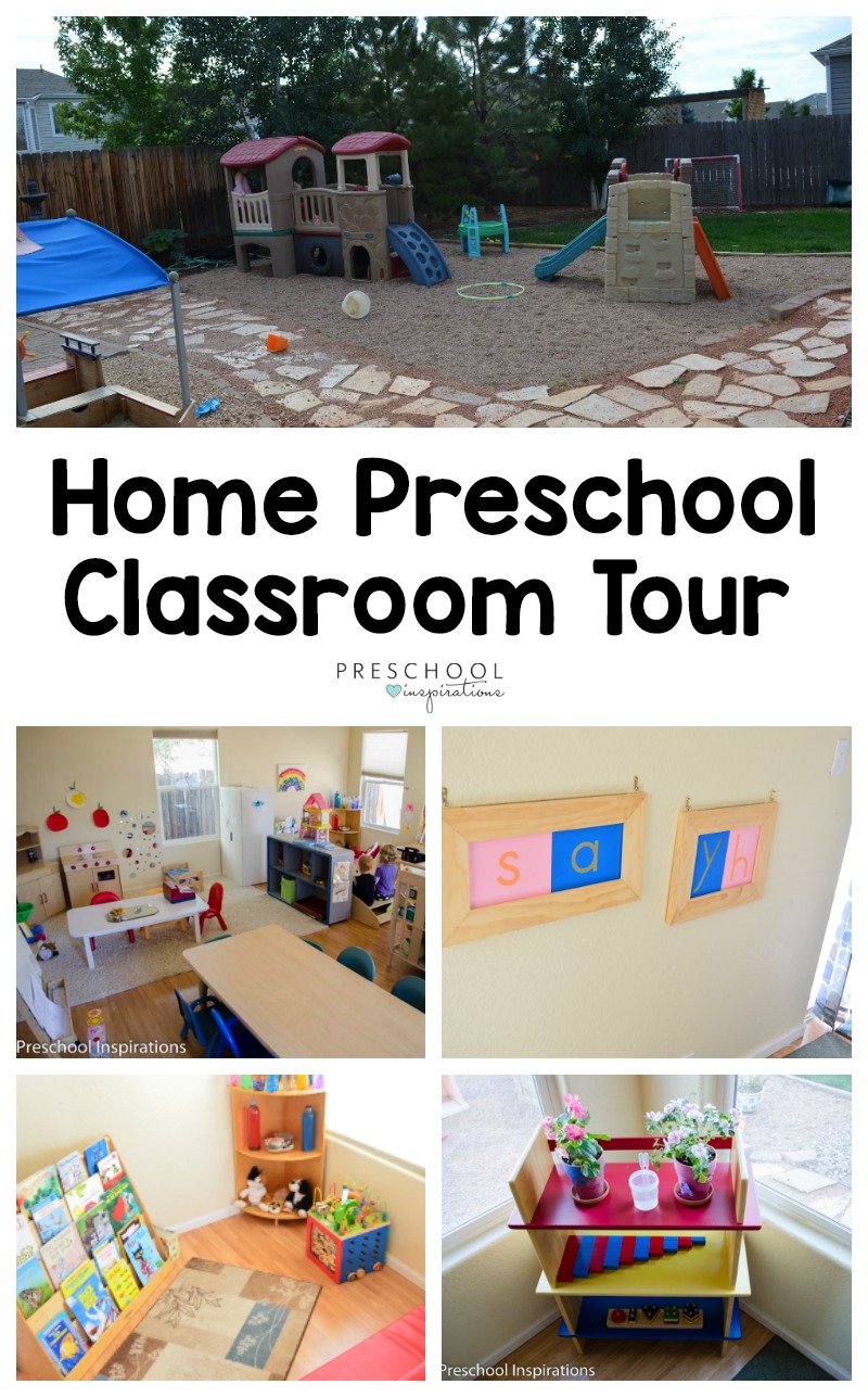 Get ideas for a preschool classroom, family child care program, or home preschool program by taking a tour of my preschool classroom. #preschool #preschoolideas #preschoolcenters #homepreschool #preschoolsetup #preschoolinspirations #earlychildhoodeducation #familychildcare #familydaycare