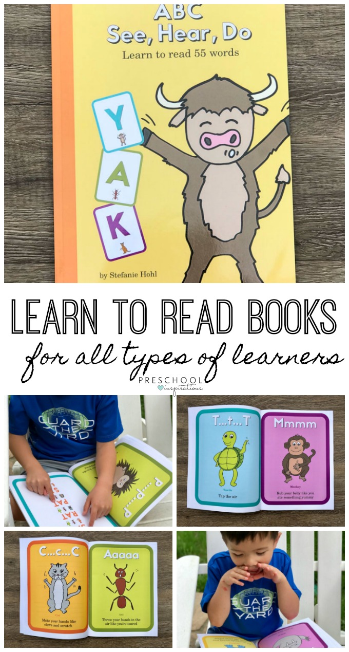 Teach kids to learn to read with this brilliant series of books to teach reading that teaches children through their senses. ABC See Hear Do #preschool #prek #earlyreading #learntoread #phonics