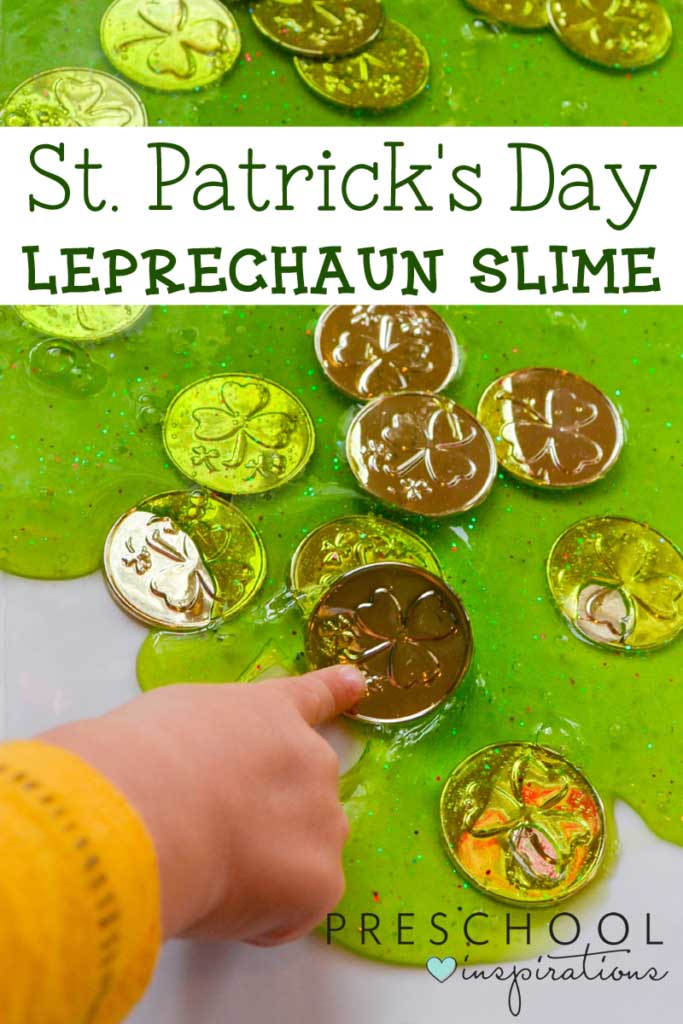 Need a great sensory activity for St. Patrick's Day? This leprechaun slime recipe is sure to be a hit!