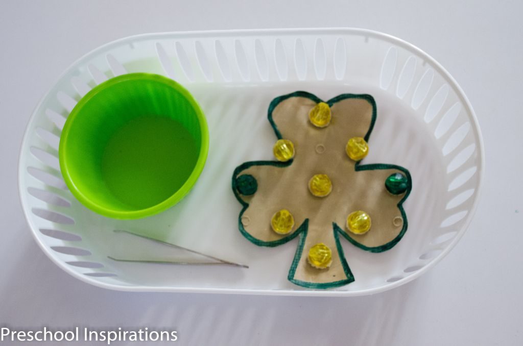 Montessori Fine Motor Shamrock Activity by Preschool Inspirations