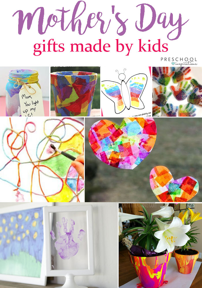 Homemade Mother's Day gift ideas made by kids. My favorite crafts, process art and poems for preschoolers to make and give to their mom! 