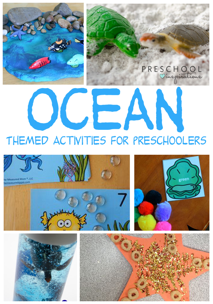 Engaging Ocean Themed Activities For Preschoolers. Including math, literacy, STEM, as well as art. Preschoolers will enjoy learning all about the ocean and ocean life with these fun activities!