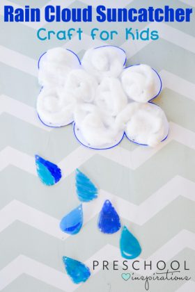 Rain Cloud Suncatcher Craft - A beautiful spring craft the kids can make