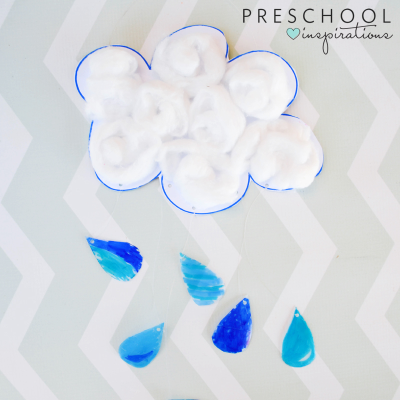 Rain cloud suncatcher craft to make with kids