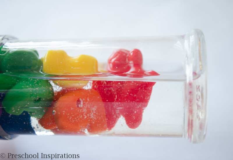 Make a rainbow counting bear sensory bottle.