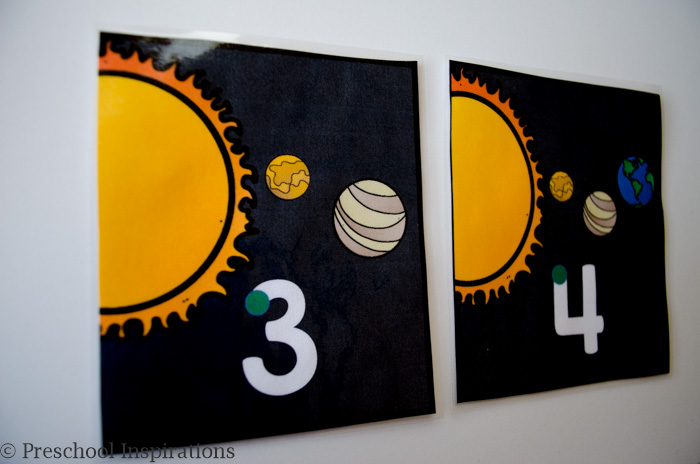 Space Themed Number Writing Practice by Preschool Inspirations