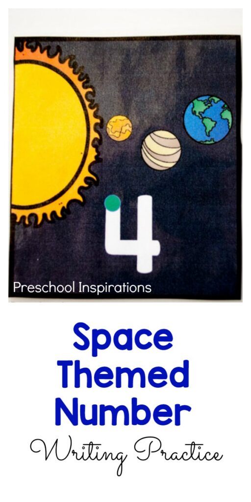 Space Themed Number Writing Practice - Preschool Inspirations