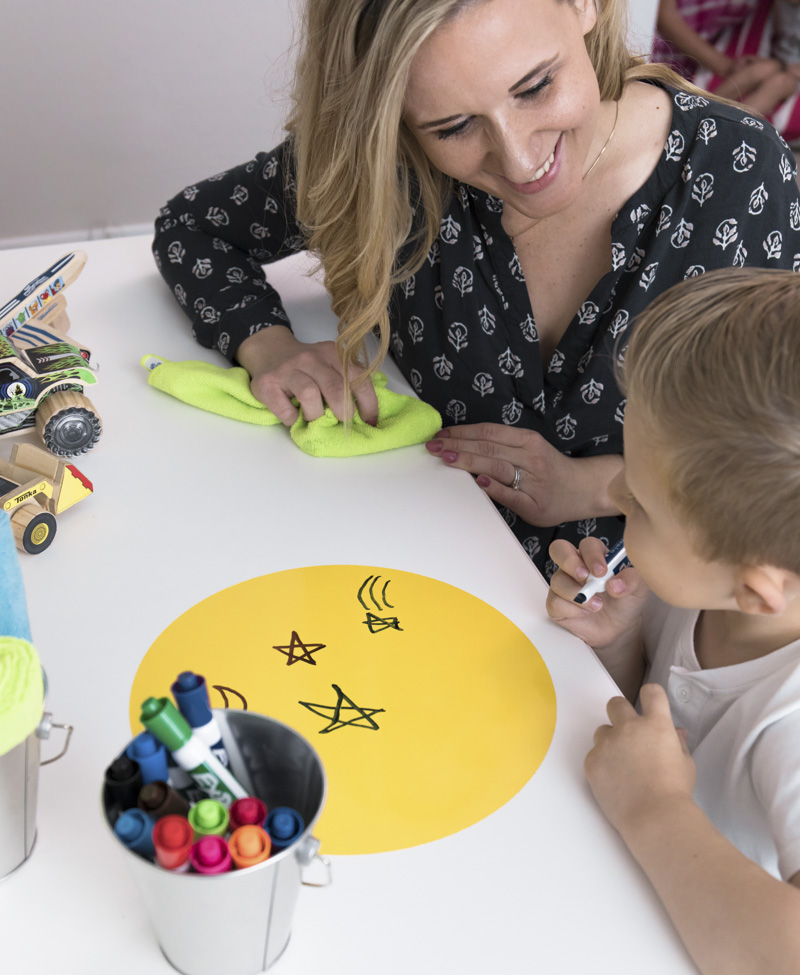 Using Dry Erase Circles as a Homework Station