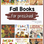 12 images of preschool fall themed books with the text Fall books for preschool